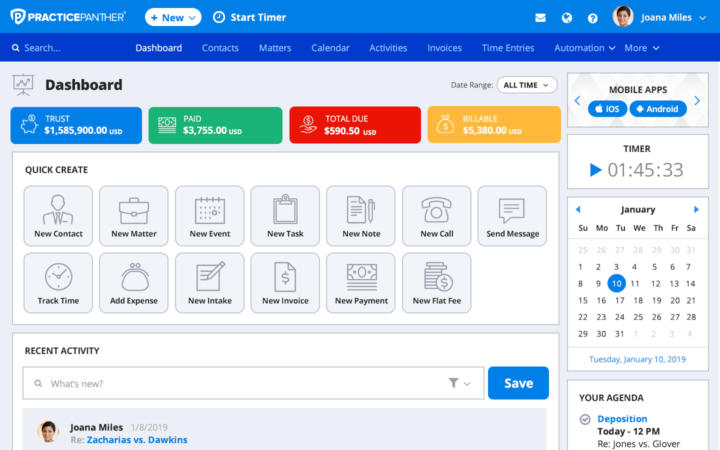PracticePanther Law Firm Software