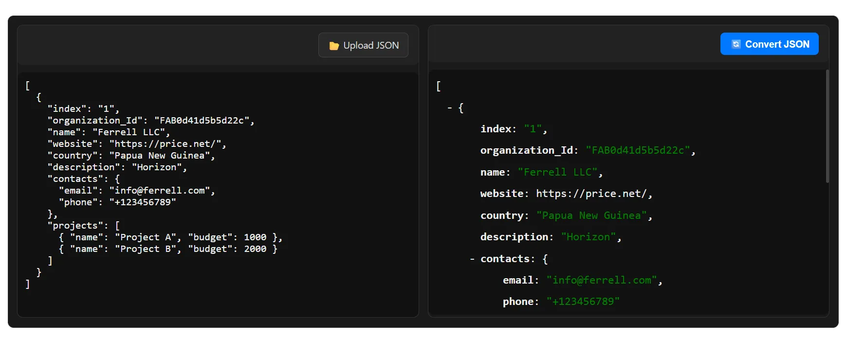 JSON File Input Example