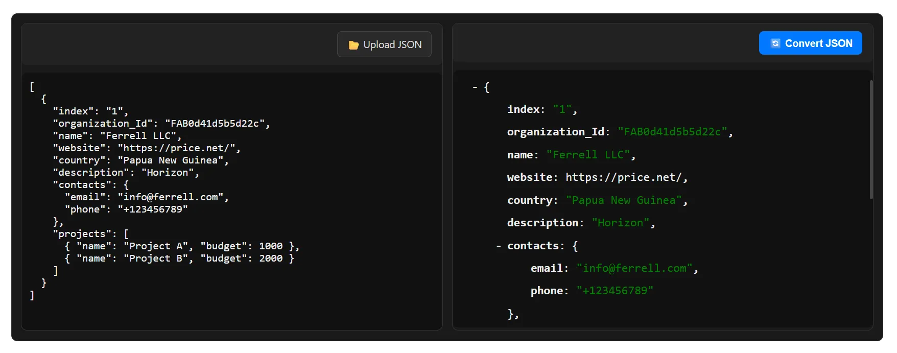 JSON File Input Example